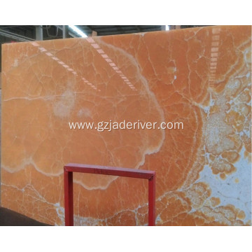 Colorful Natural Onyx Stone Orange Jade Marble Slab